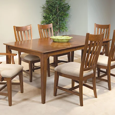 Rectangular Leg Dining Table with Two 15" Leaves